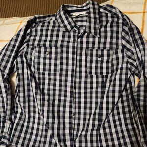 Plaid Button Down Long-Sleeved Shirt, Christopher & Banks, Women's Size Large